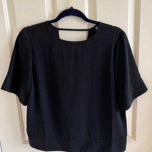 Open Back Black Blouse
